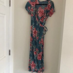 Billabong floral wrap dress